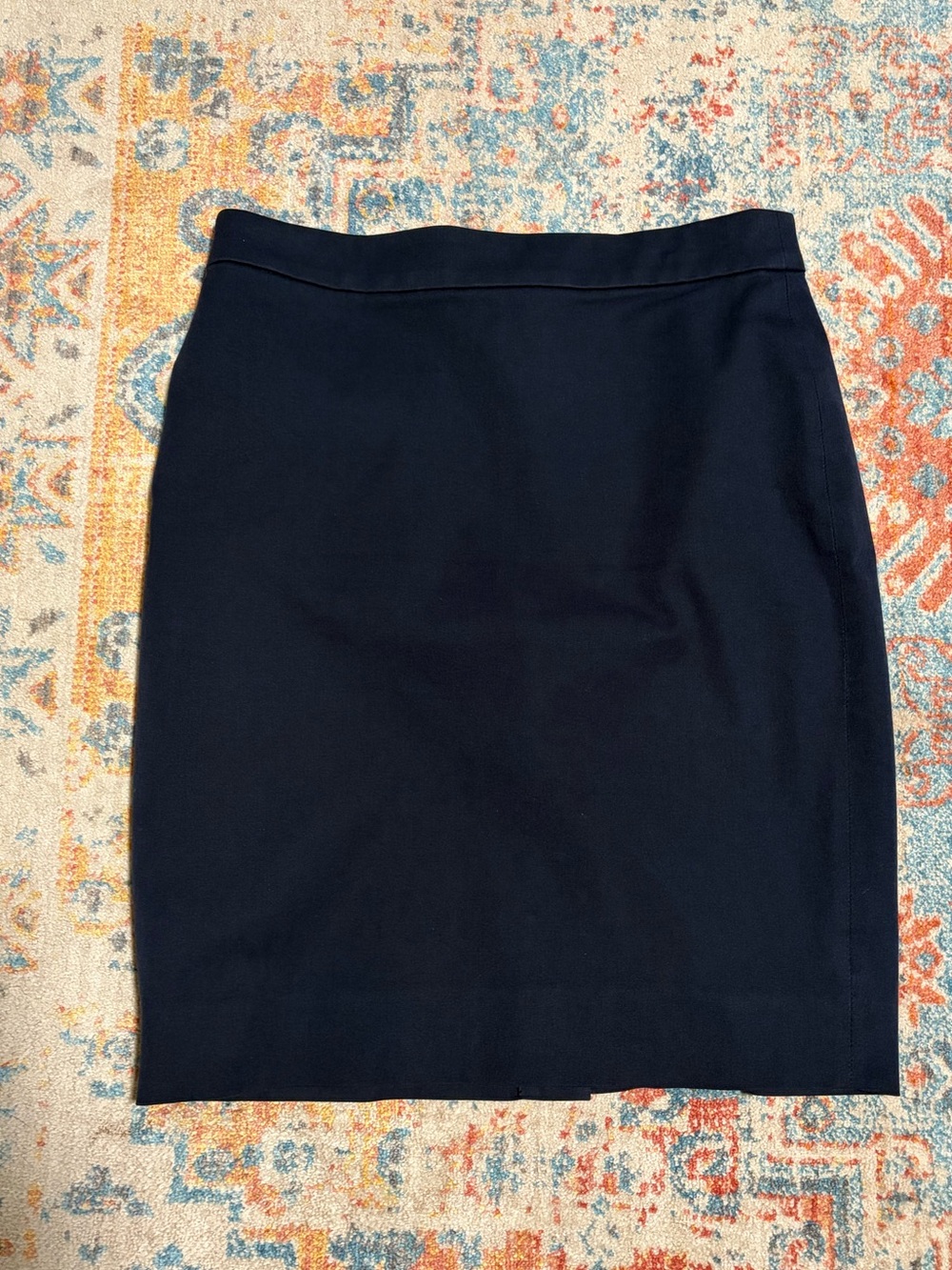 J.Crew No.2 navy cotton pencil skirt